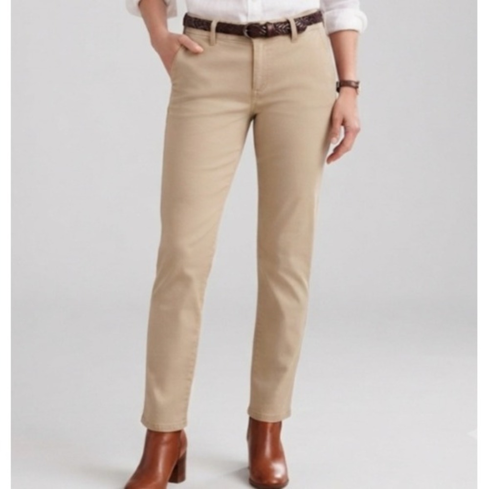 Magellan Outdoors Womens Khaki Straight Leg Stretch Pants Tan Size 4 7915706